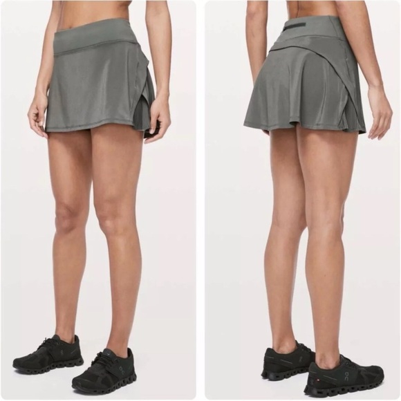 lululemon athletica Dresses & Skirts - Lululemon Playoff the Pleats tennis skirt Grey Sage 00